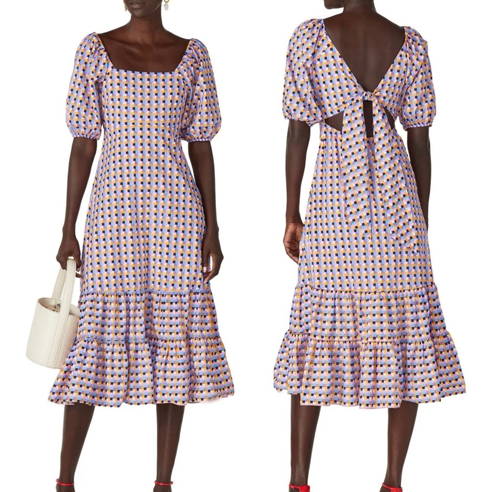 Tanya Taylor Geometric Cynthia Puff Sleeve Dress